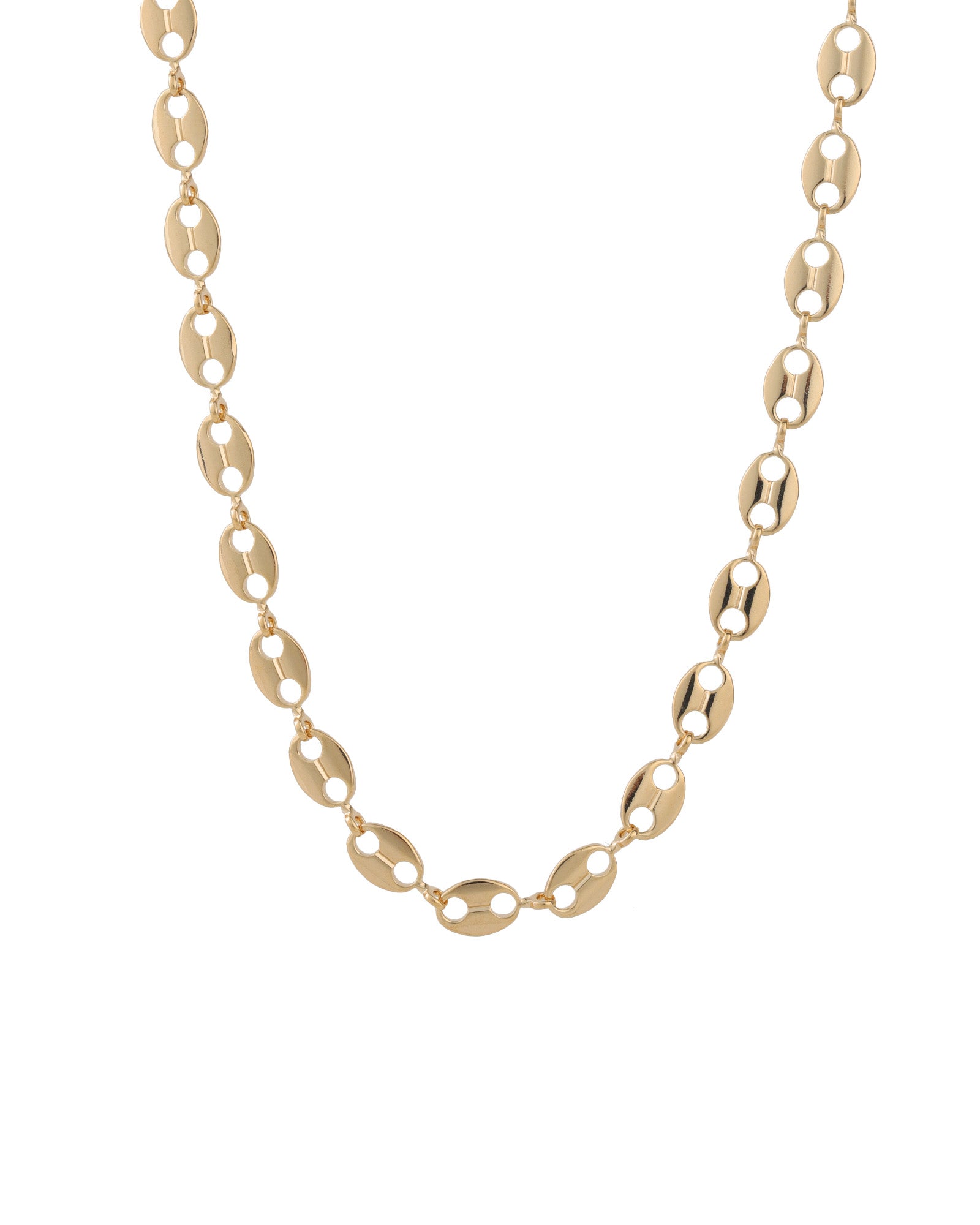Oval Mariner Link Necklace 18k Gold Plated