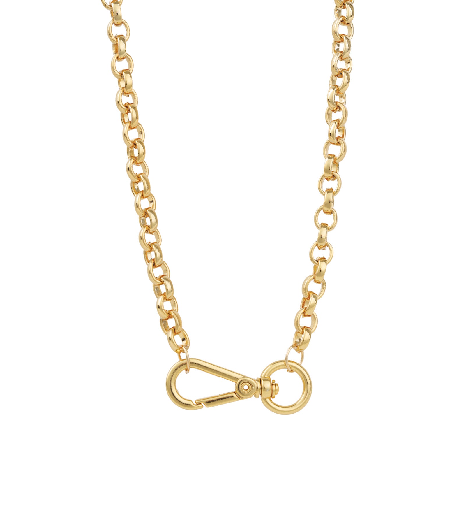 Rolo Swivel Clip Necklace 18k Gold Plated