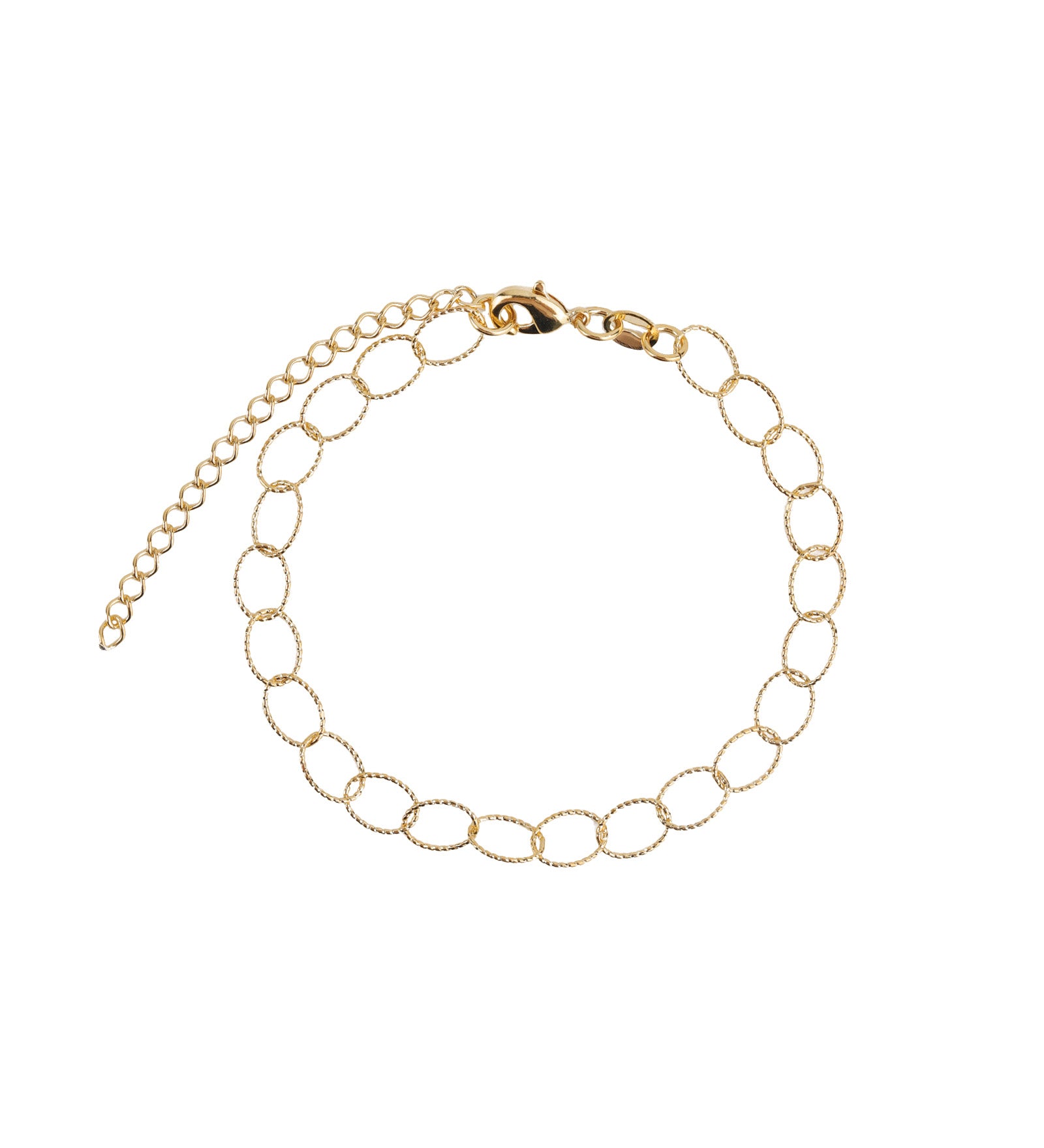 Oval Text Link Bracelet 18k Gold Plated
