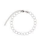 Oval Text Link Bracelet Rhodium Plated