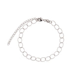 Oval Text Link Bracelet Rhodium Plated