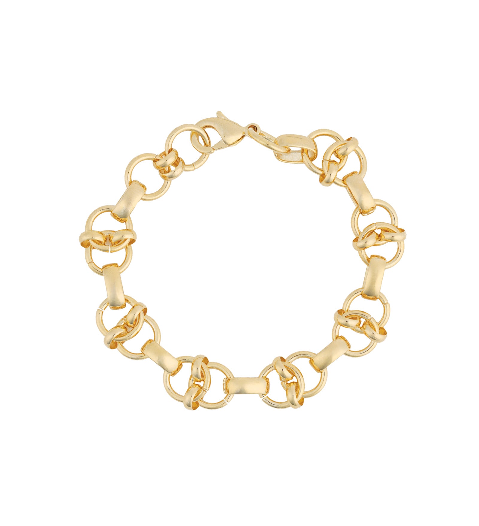 Rolo Mix Link Bracelet 18k Gold Plated