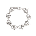 Rolo Mix Link Bracelet Rhodium Plated