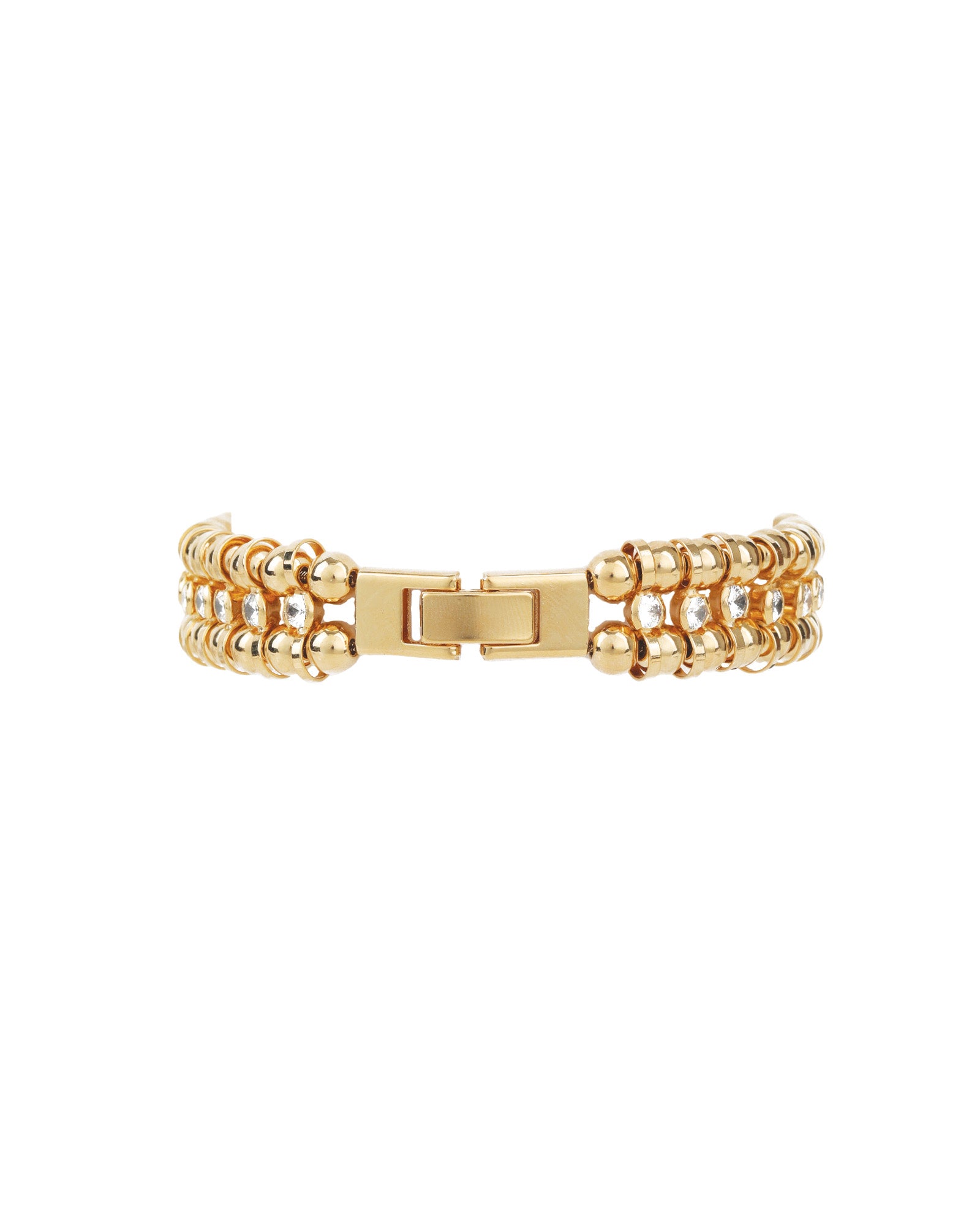 Ball CZ Tennis Bracelet 18k Gold Plated, Cubic Zirconia