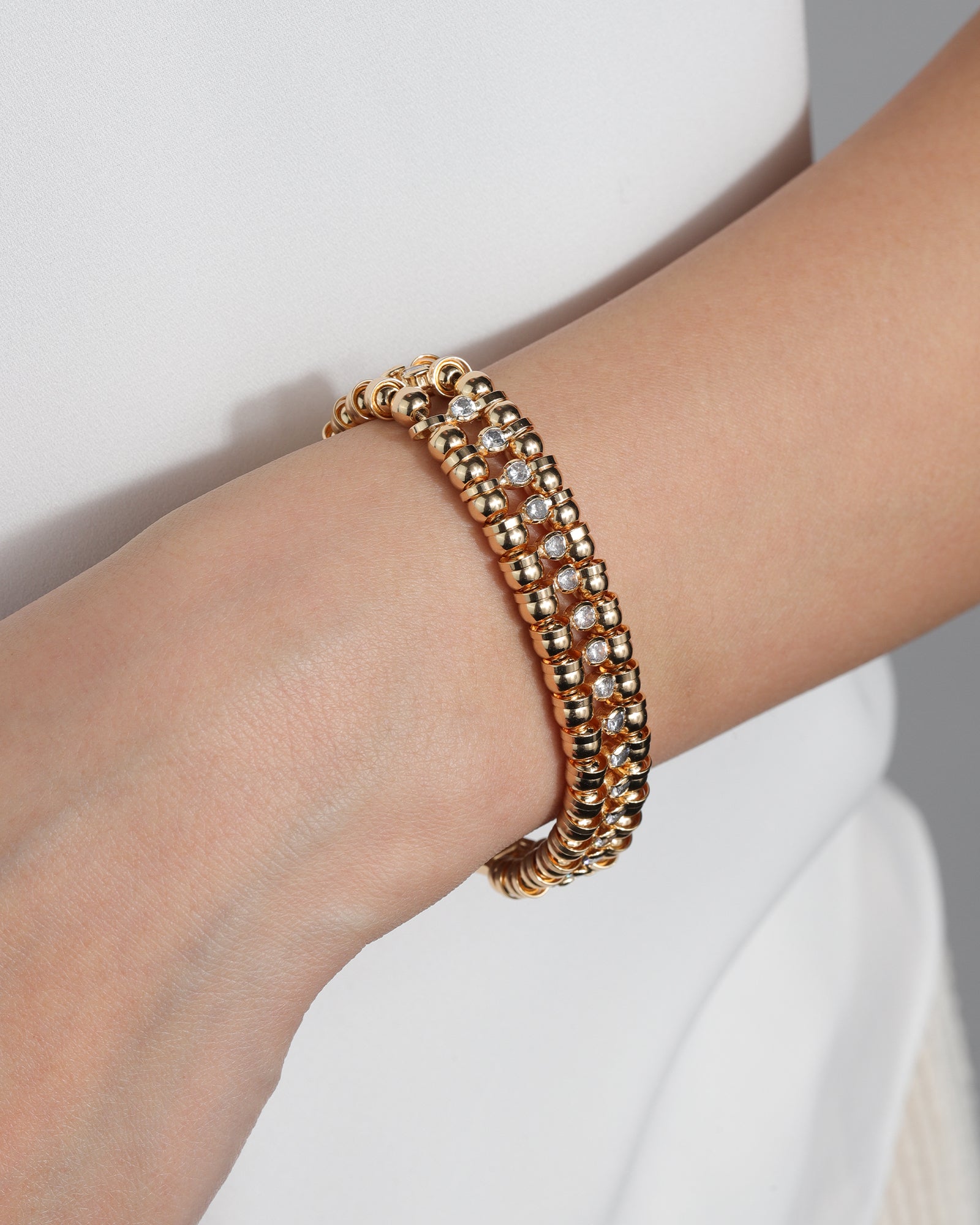 Baseline-Ball CZ Tennis Bracelet-Bracelets-Blue Ruby Jewellery-Vancouver Canada