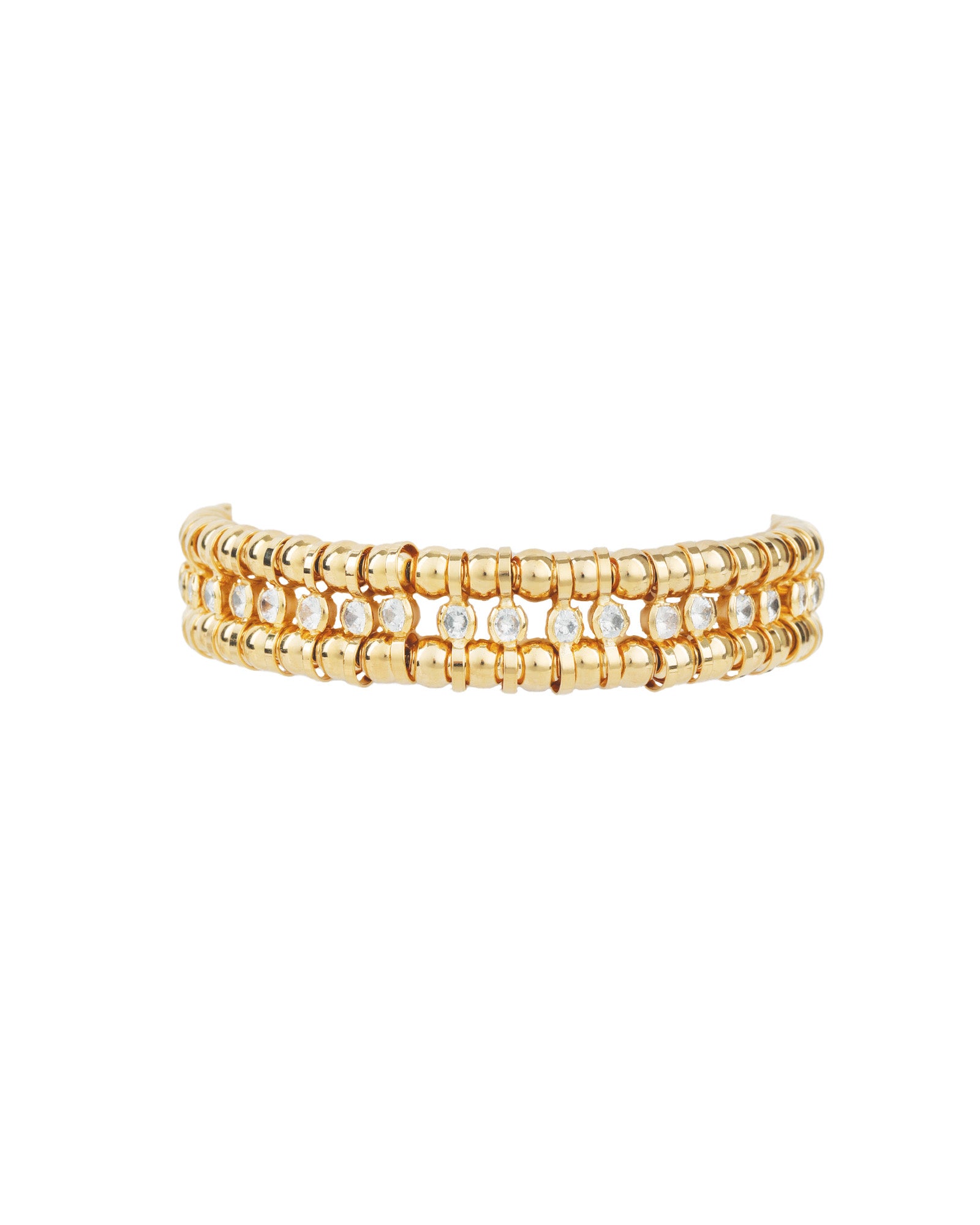 Ball CZ Tennis Bracelet 18k Gold Plated, Cubic Zirconia