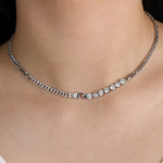 Baseline-Cuban Link 7 CZ Necklace | 4mm-Necklaces-Blue Ruby Jewellery-Vancouver Canada