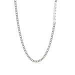Baseline-Cuban Link 7 CZ Necklace | 4mm-Necklaces-Rhodium Plated, Cubic Zirconia-Blue Ruby Jewellery-Vancouver Canada