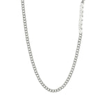 Baseline-Cuban Link 7 CZ Necklace | 4mm-Necklaces-Rhodium Plated, Cubic Zirconia-Blue Ruby Jewellery-Vancouver Canada