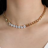 Baseline-Cuban Link 7 CZ Necklace | 7mm-Necklaces-Blue Ruby Jewellery-Vancouver Canada