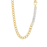 Cuban Link 7 CZ Necklace | 7mm 18k Gold Plated, Cubic Zirconia
