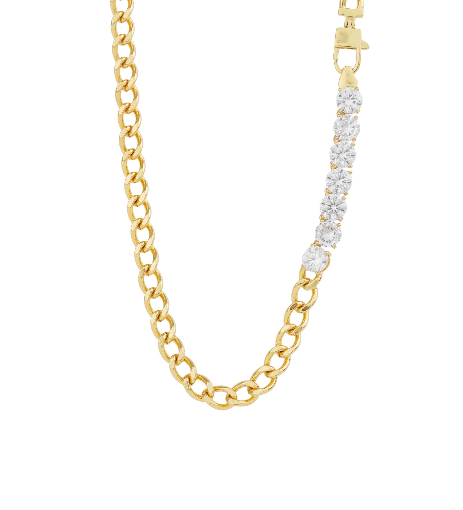 Cuban Link 7 CZ Necklace | 7mm 18k Gold Plated, Cubic Zirconia