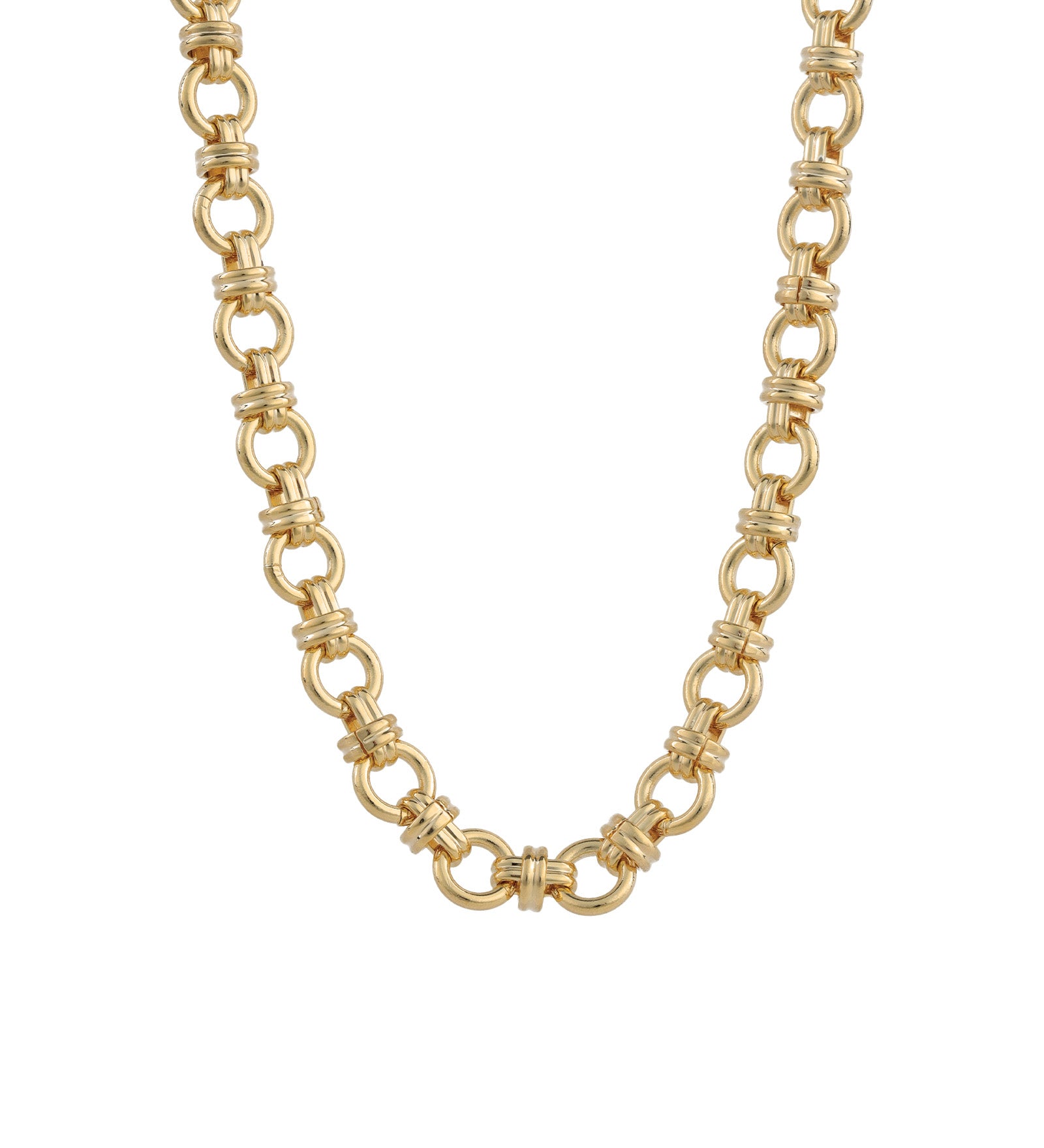 Rolo Oval Knot Necklace 18k Gold Plated