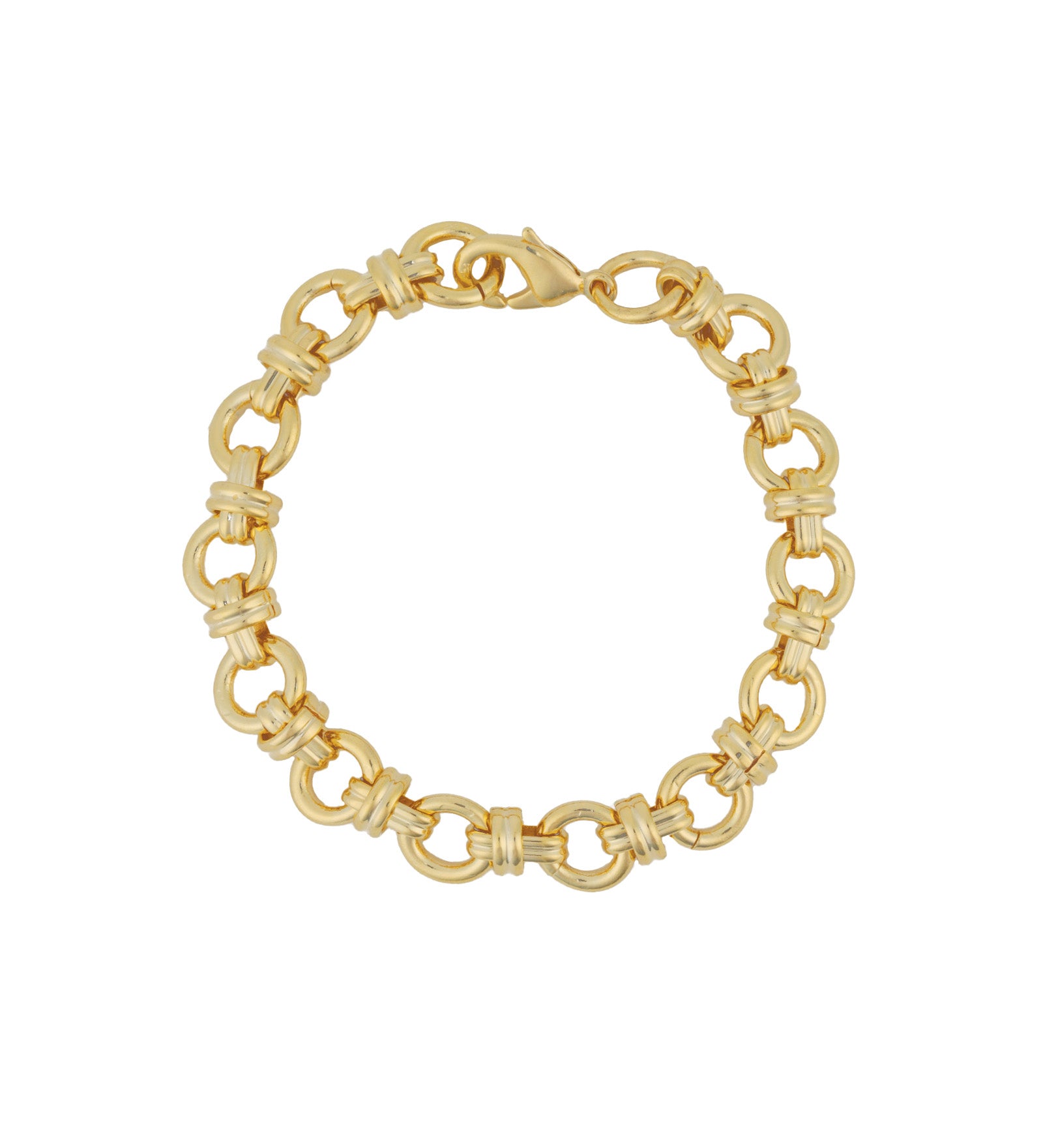 Oval Knot Rolo Bracelet 18k Gold Plated
