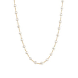 Pearl Paperclip Necklace 18k Gold Plated, White Pearl