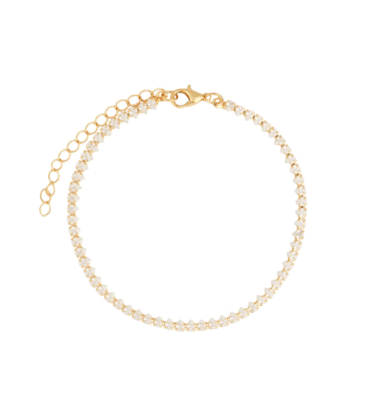 Baseline-Teardrop CZ Tennis Bracelet-Bracelets-18k Gold Plated, Cubic Zirconia-Blue Ruby Jewellery-Vancouver Canada