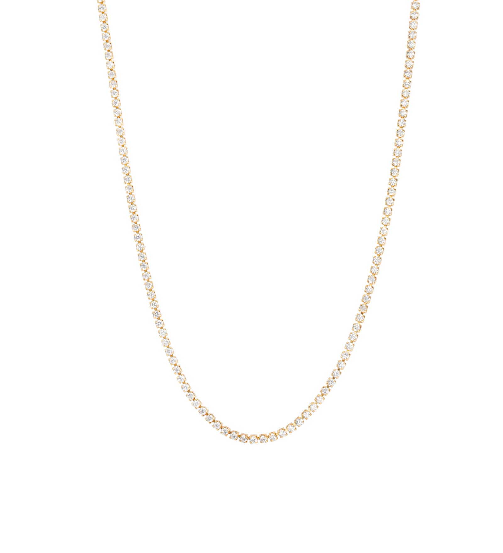Tennis CZ Necklace | 1.7mm 18k Gold Plated, Cubic Zirconia