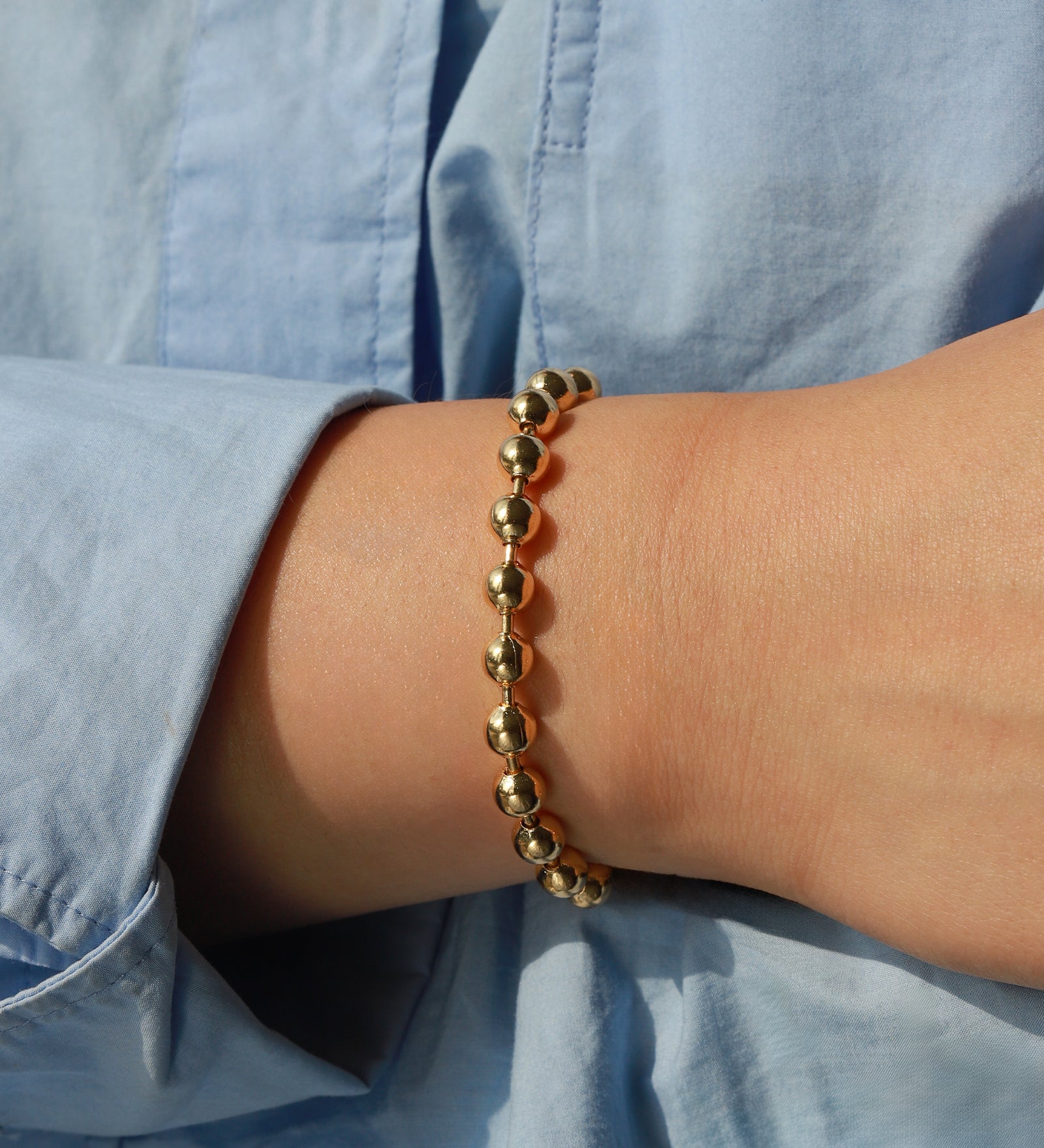 Baseline-Ball Bead Link Bracelet-Bracelets-Blue Ruby Jewellery-Vancouver Canada