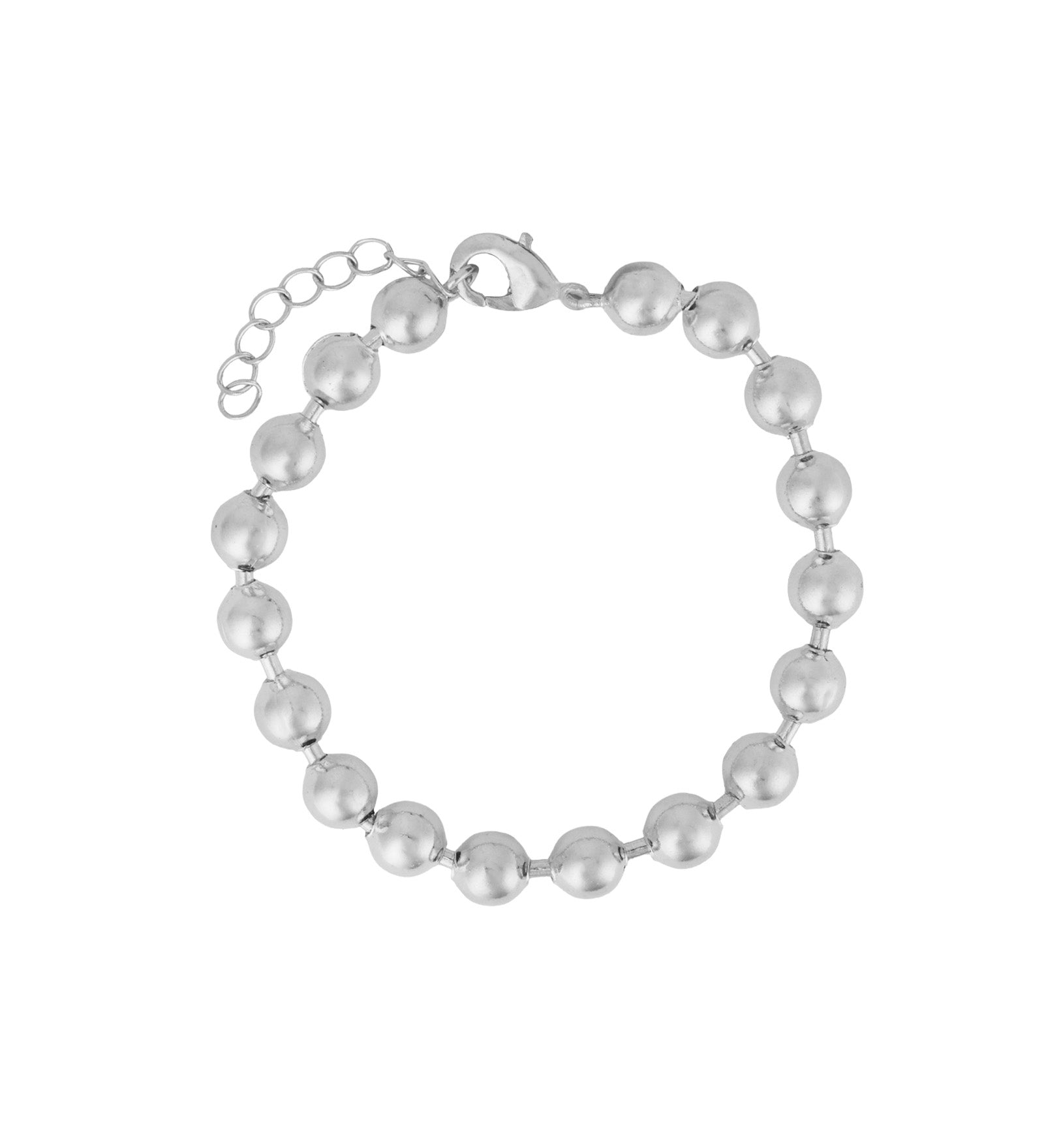 Baseline-Ball Bead Link Bracelet-Bracelets-Rhodium Plated-Blue Ruby Jewellery-Vancouver Canada