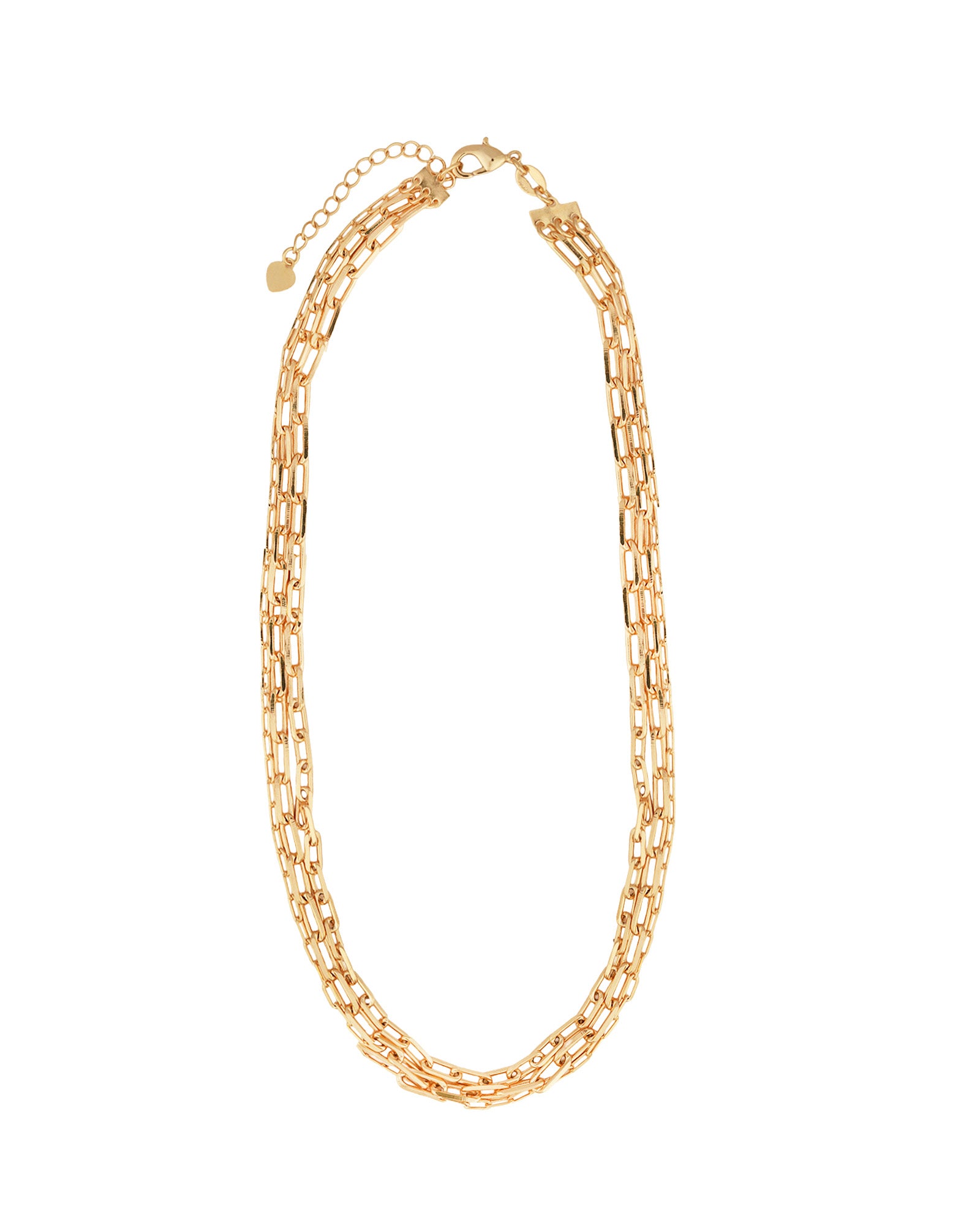 Baseline-3 Row Mix Paperclip Necklace-Necklaces-Blue Ruby Jewellery-Vancouver Canada