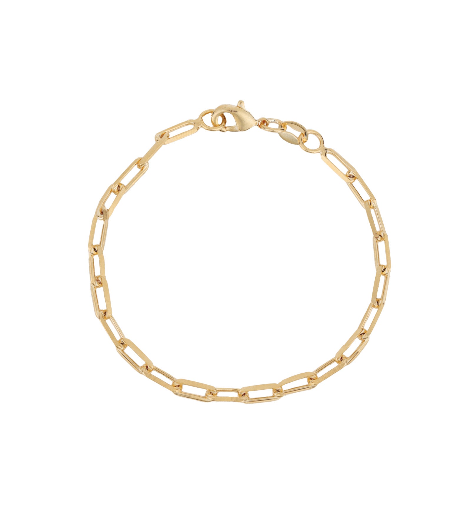 Baseline-Paperclip Bracelet | 3mm-Bracelets-18k Gold Plated-Blue Ruby Jewellery-Vancouver Canada