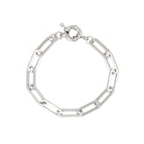 Paperclip Chain Bracelet Rhodium Plated