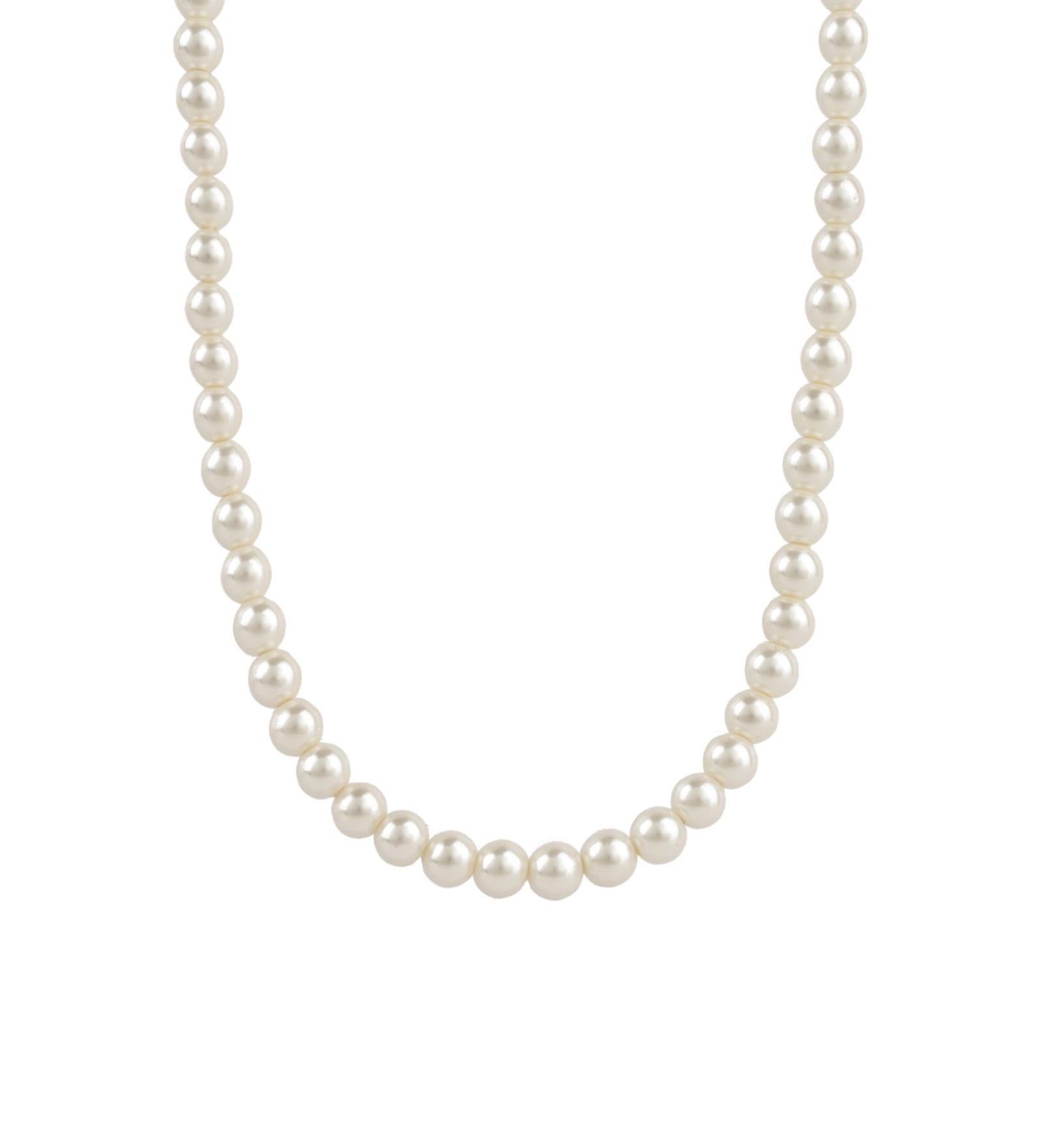 Pearl Necklace | 6mm 18k Gold Plated, White Pearl