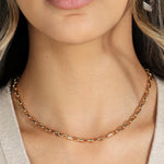 Rectangle Link Chain Necklace 18k Gold Plated