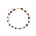 Evil Eye Texture Bracelet 18k Gold Plated, Enamel