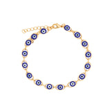 Evil Eye Texture Bracelet 18k Gold Plated, Enamel