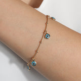 Baseline-Evil Eye Snake Chain Bracelet-Bracelets-Blue Ruby Jewellery-Vancouver Canada