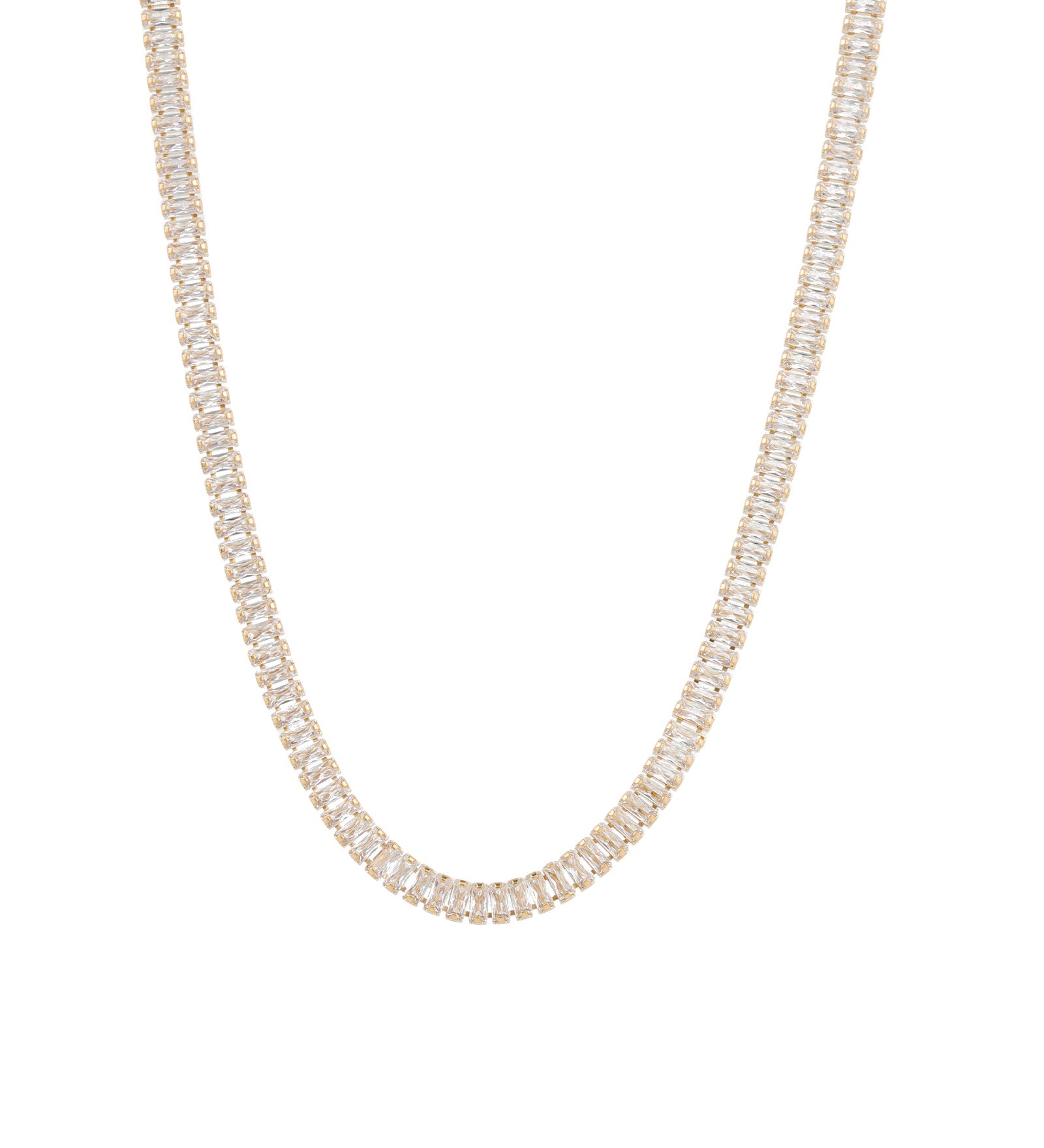 Baguette CZ Necklace | 4mm 18k Gold Plated