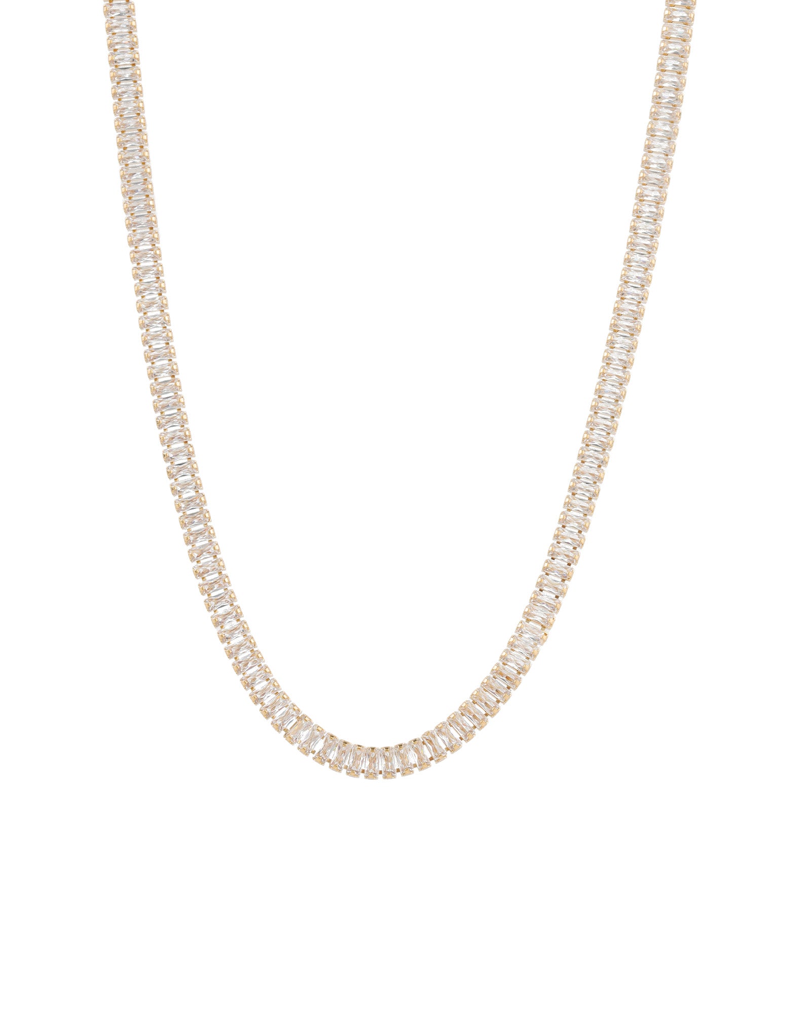 Baguette CZ Necklace | 4mm 18k Gold Plated