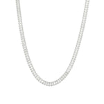 Baseline-Baguette CZ Necklace | 4mm-Necklaces-Rhodium Plated-Blue Ruby Jewellery-Vancouver Canada