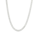 Baseline-Baguette CZ Necklace | 4mm-Necklaces-Rhodium Plated-Blue Ruby Jewellery-Vancouver Canada