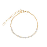 Tennis Disc Bracelet 18k Gold Plated, Cubic Zirconia