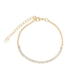 Tennis Disc Bracelet 18k Gold Plated, Cubic Zirconia