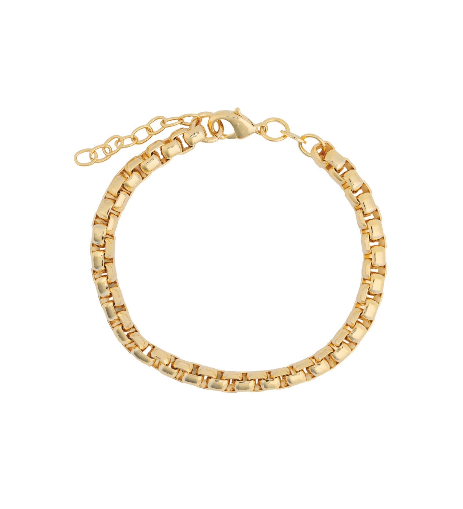 Baseline-Square Link Bracelet | 5mm-Bracelets-18k Gold Plated-Blue Ruby Jewellery-Vancouver Canada