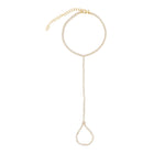 Baseline-CZ Hand Chain Bracelet-Body Jewellery-18k Gold Plated, Cubic Zirconia-Blue Ruby Jewellery-Vancouver Canada