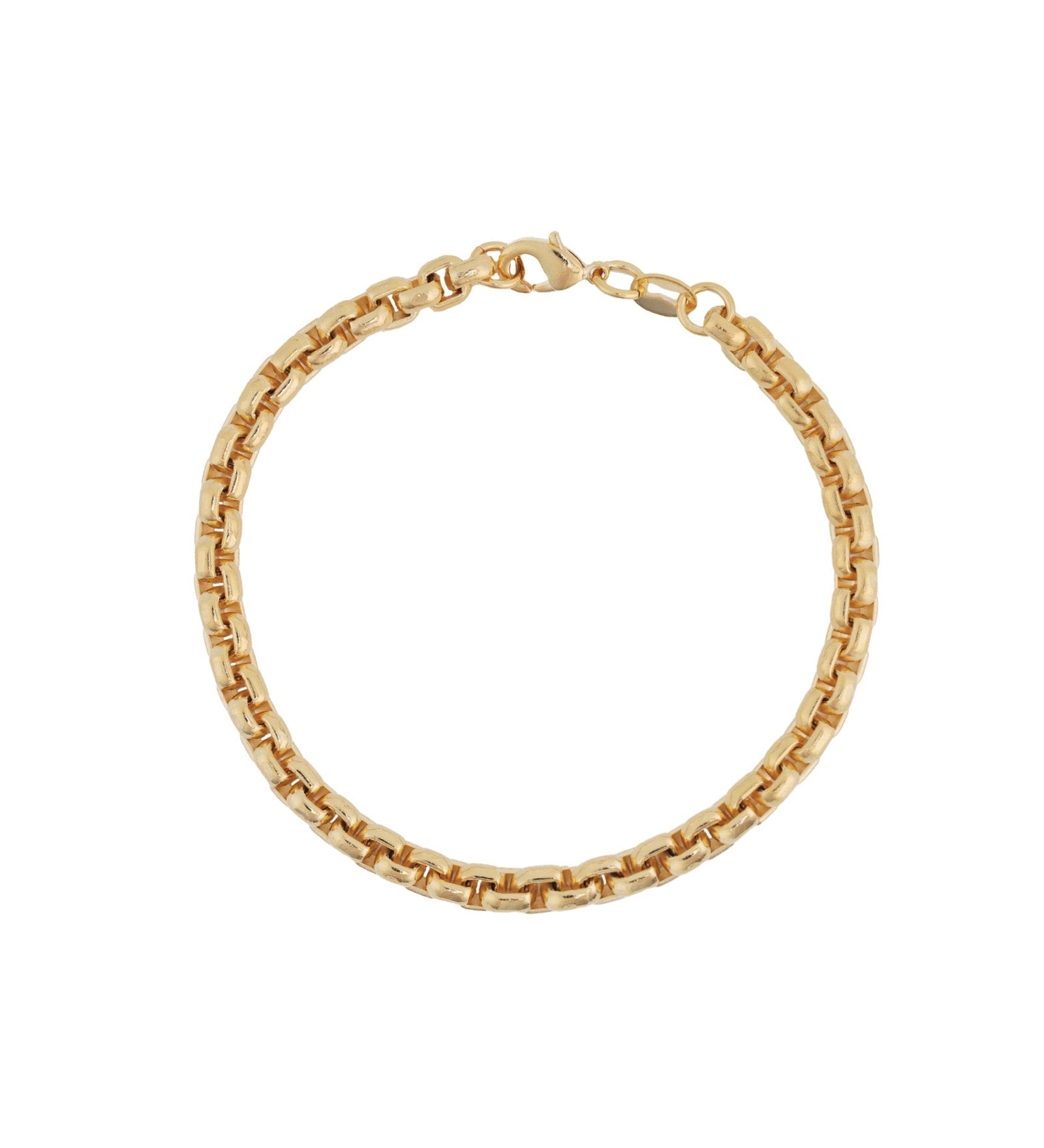 Baseline-Square Link Bracelet | 4mm-Bracelets-18k Gold Plated-Blue Ruby Jewellery-Vancouver Canada
