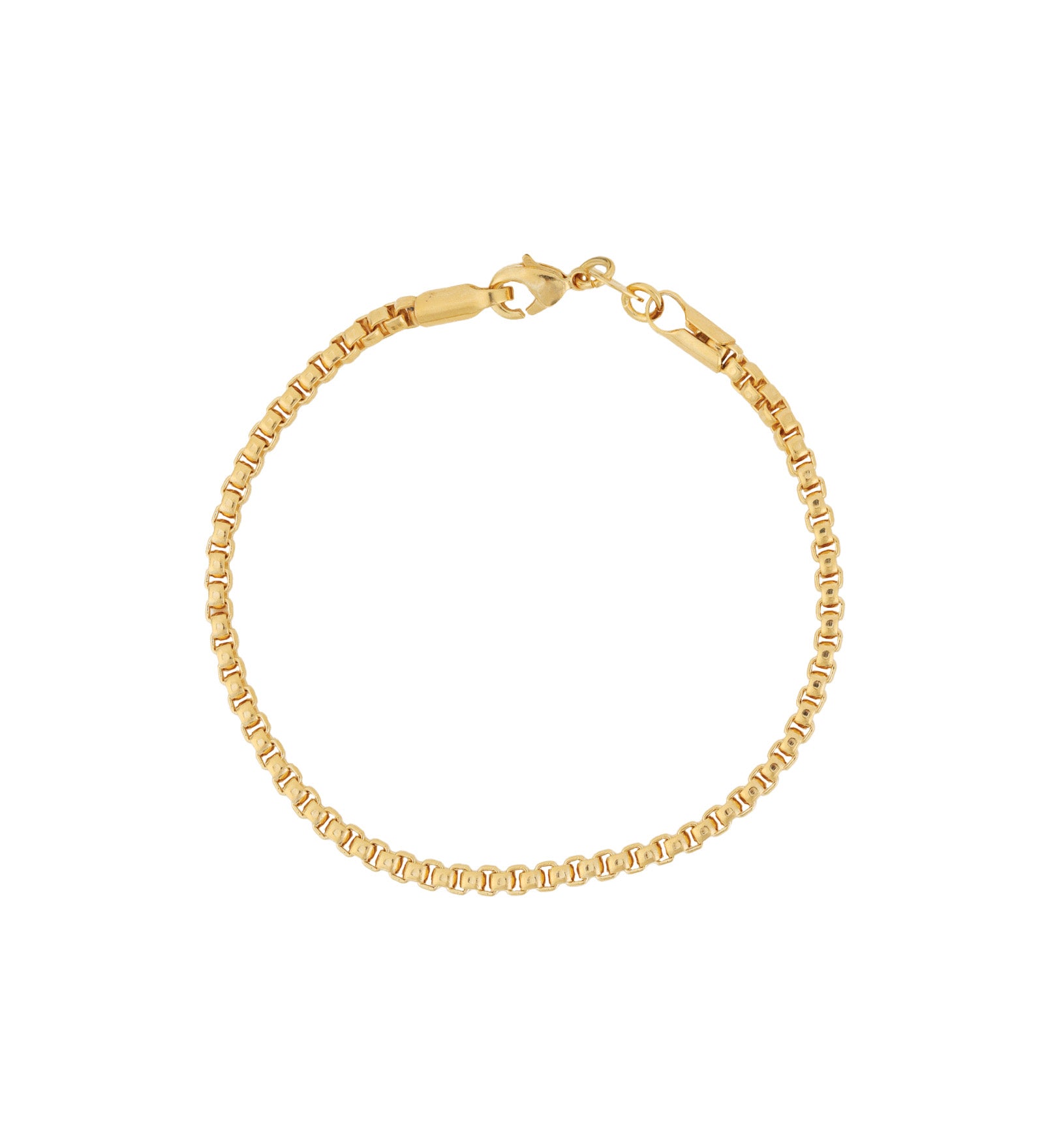 Baseline-Box Chain Bracelet | 3mm-Bracelets-18k Gold Plated-Blue Ruby Jewellery-Vancouver Canada
