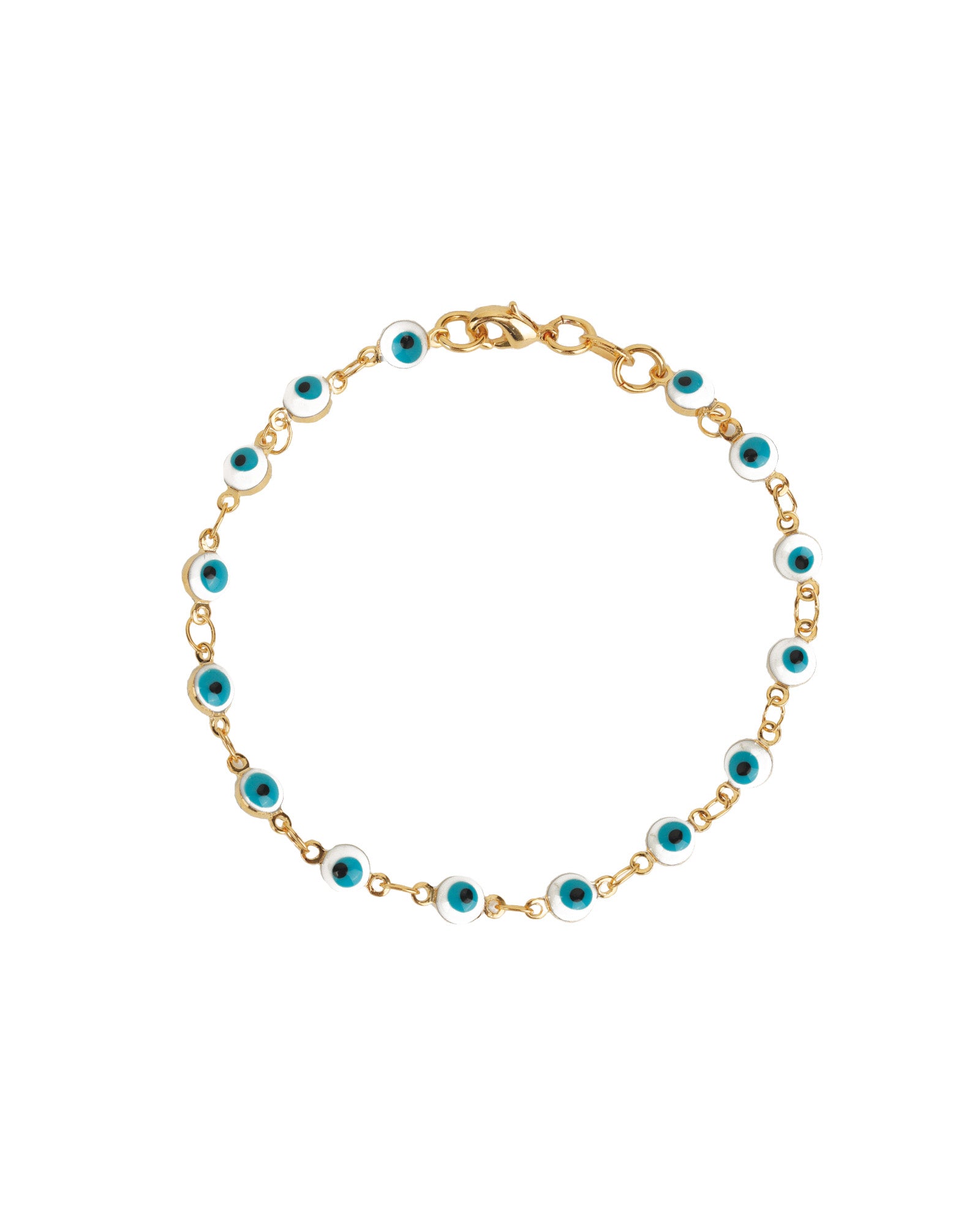 Baseline-Evil Eye Multi Bracelet-Bracelets-18k Gold Plated, Enamel-Blue Ruby Jewellery-Vancouver Canada