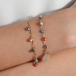 Baseline-Evil Eye Chain Charm Bracelet-Bracelets-Blue Ruby Jewellery-Vancouver Canada