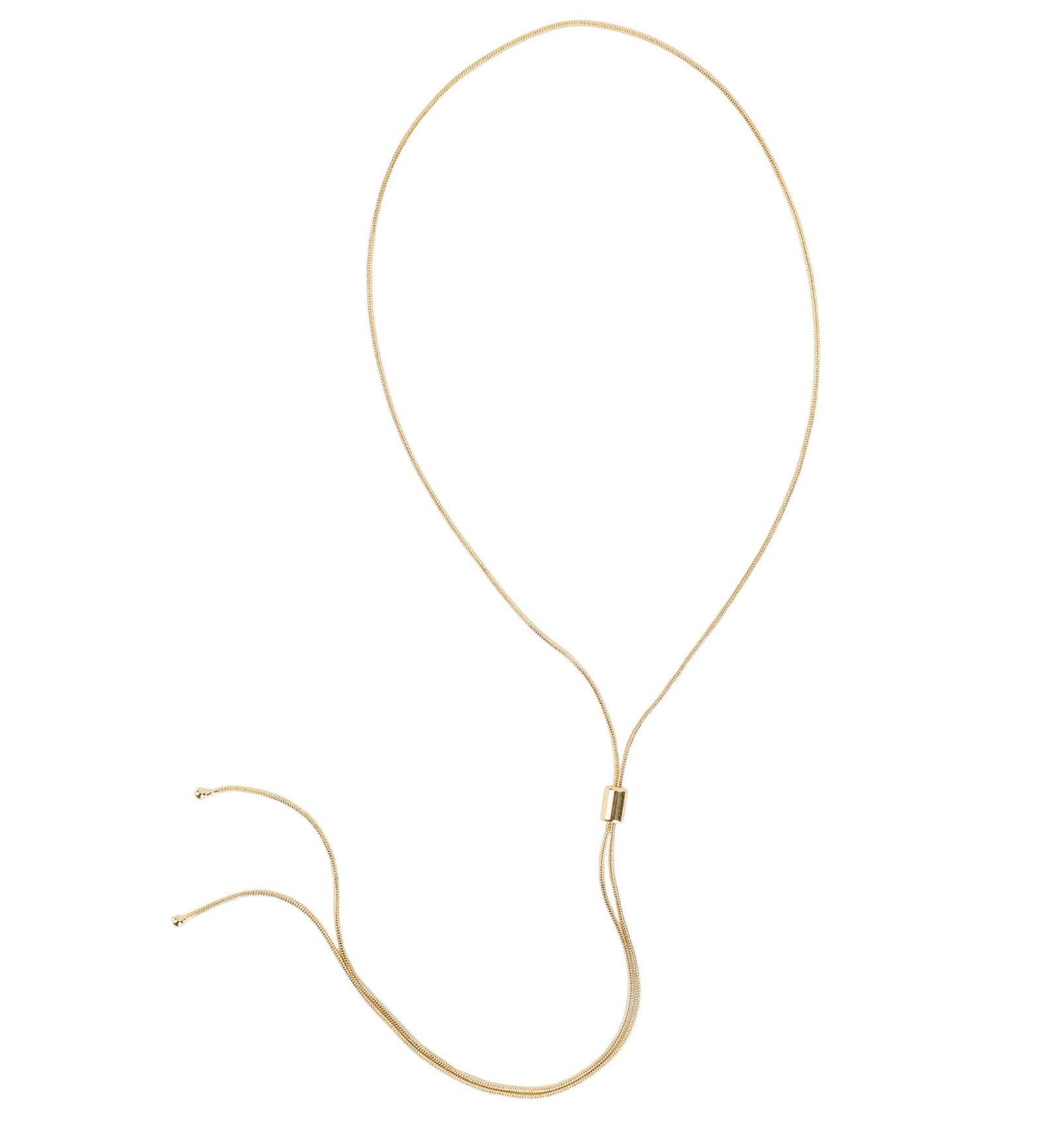 Baseline-Snake Slider Lariat-Necklaces-18k Gold Plated-Blue Ruby Jewellery-Vancouver Canada