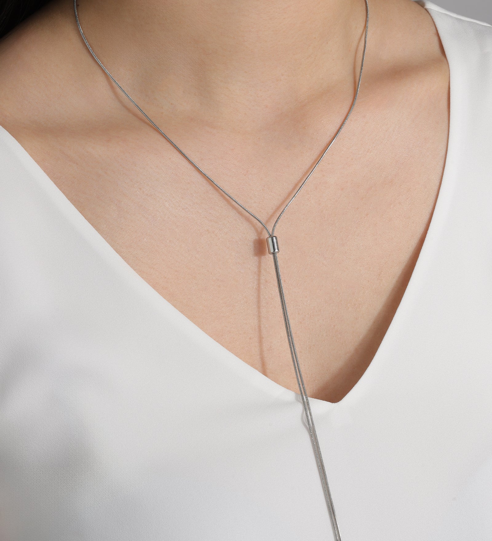 Baseline-Snake Slider Lariat-Necklaces-Blue Ruby Jewellery-Vancouver Canada