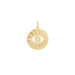 Evil Eye Pavé Charm 18k Gold Plated, Cubic Zirconia