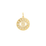 Evil Eye Pavé Charm 18k Gold Plated, Cubic Zirconia