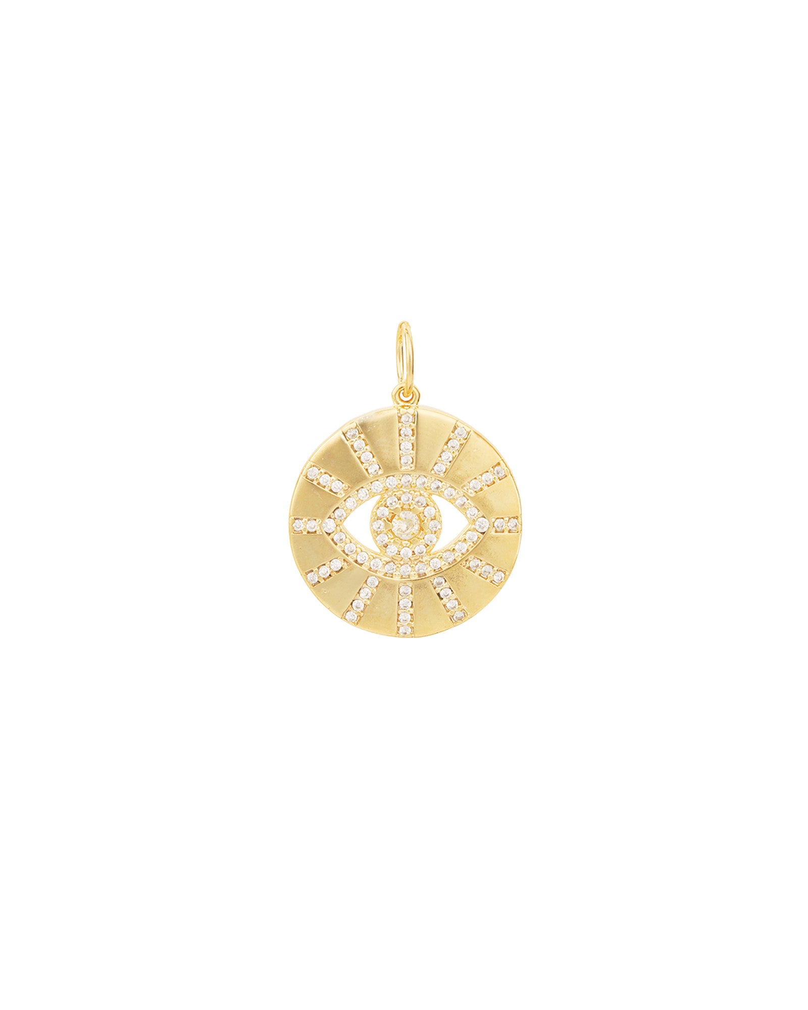 Evil Eye Pavé Charm 18k Gold Plated, Cubic Zirconia