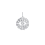 Evil Eye Pavé Charm Rhodium Plated, Cubic Zirconia