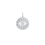 Evil Eye Pavé Charm Rhodium Plated, Cubic Zirconia